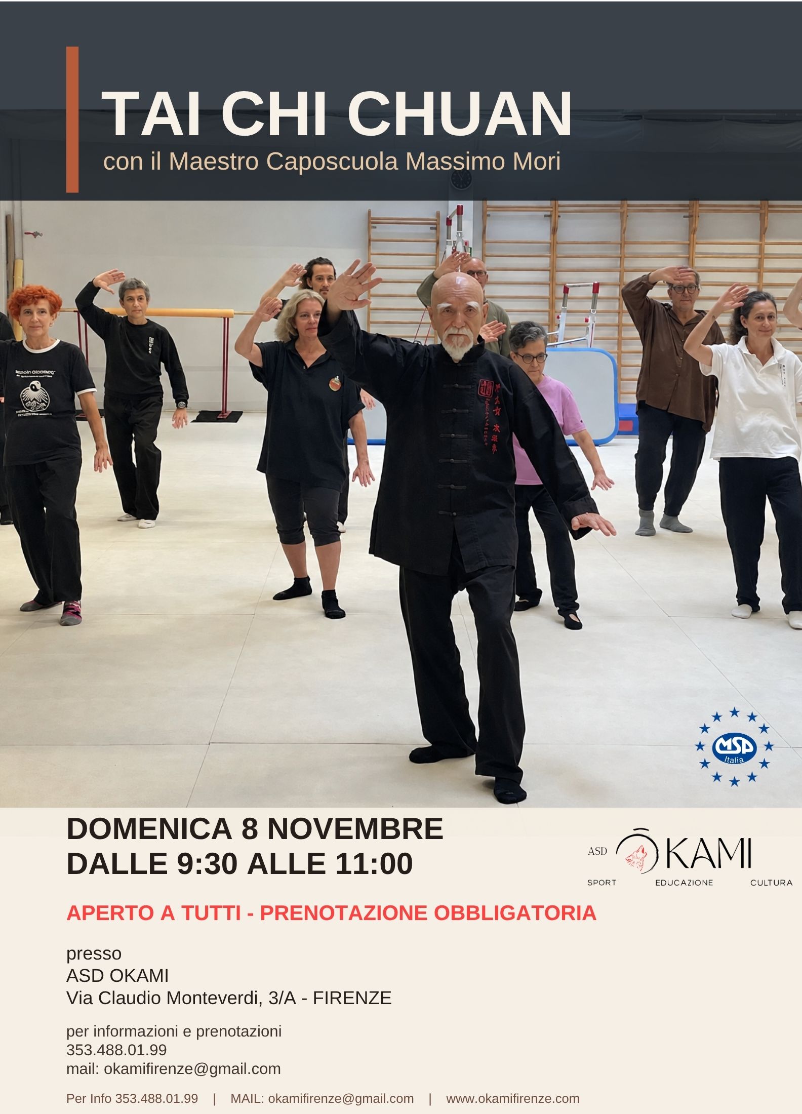 TAI CHI CHUAN CON IL MAESTRO CAPOSCUOLA MASSIMO MORI